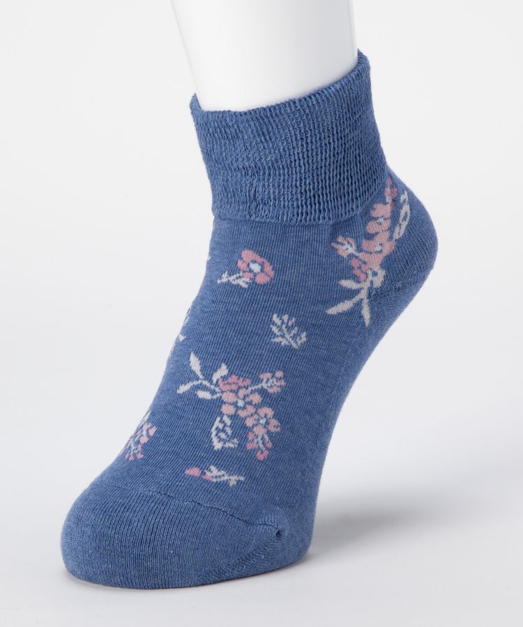 【10％OFF】はくらく レディース 12cm丈 のびーる 花柄 滑り止め付(お家用)