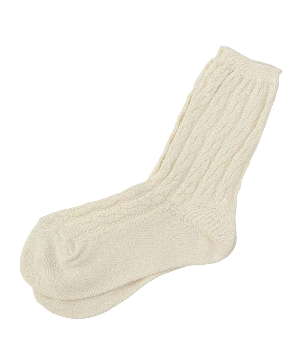 【SALE】17℃ レディース ソックス ケーブル編み靴下