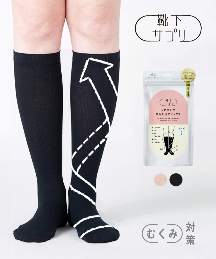 靴下サプリ レディース うずまいて 血行を促すソックス