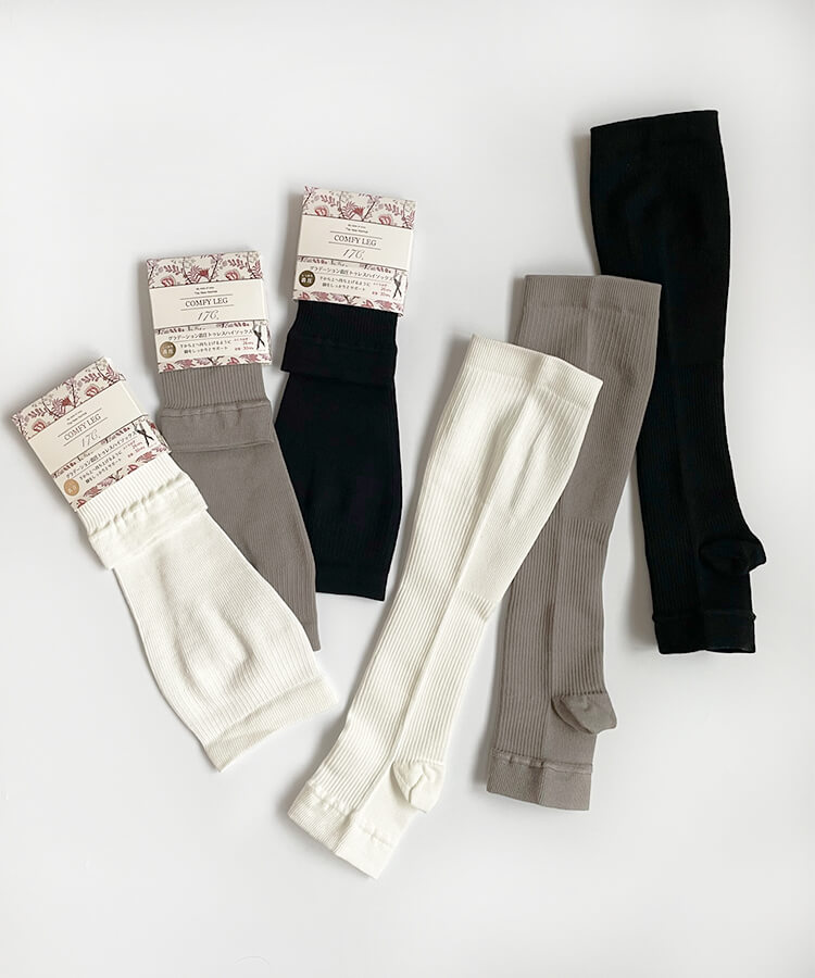 17℃ レディース ハイソックス COMFY 強着圧トゥレスハイソックス