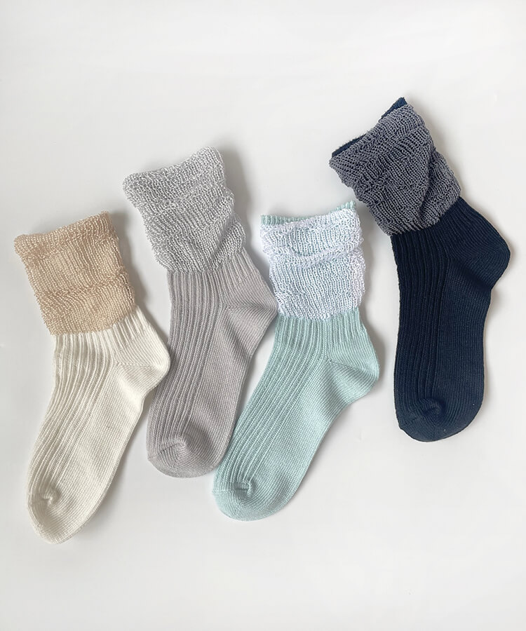 【27%OFF】17℃ レディース ソックス コットンリネンスルーグリッター