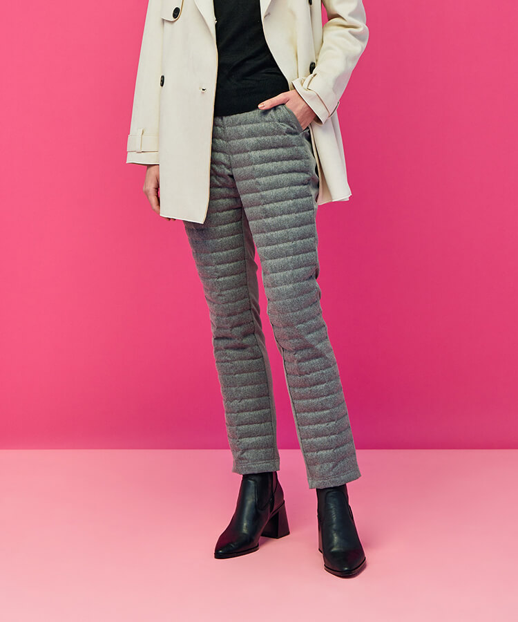 17℃ レディース パンツ WOOLLETプレミアムダウンパンツ巾着付き