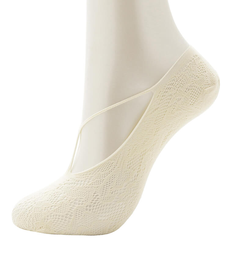 【SALE】17℃ レディース フットカバー  Dressing Crochetフローラルバレリーナ