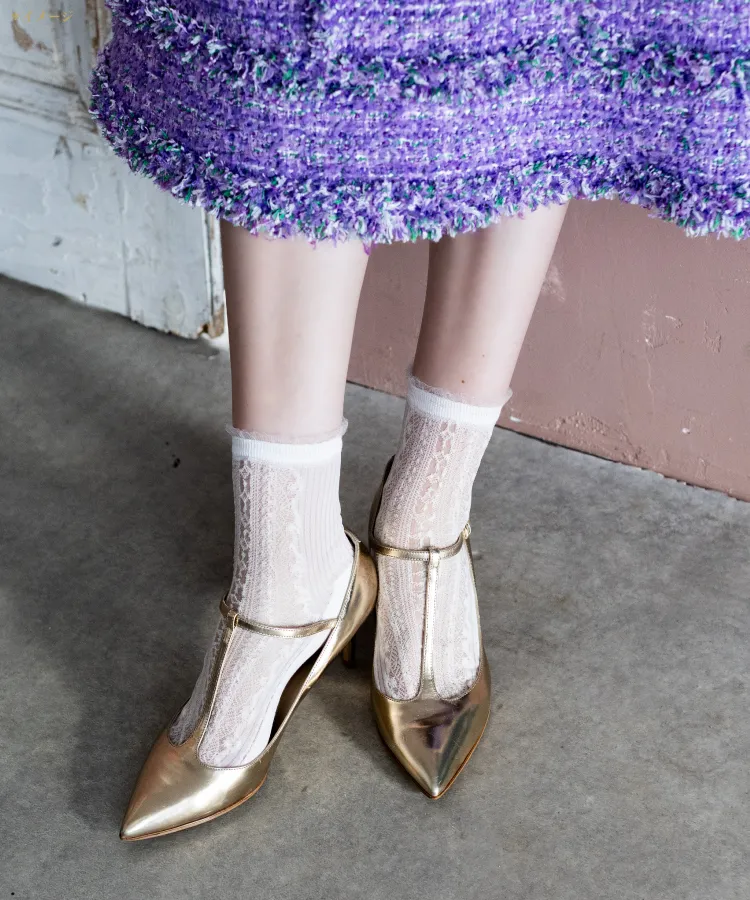 Blondoll レディース ソックス フロントレース